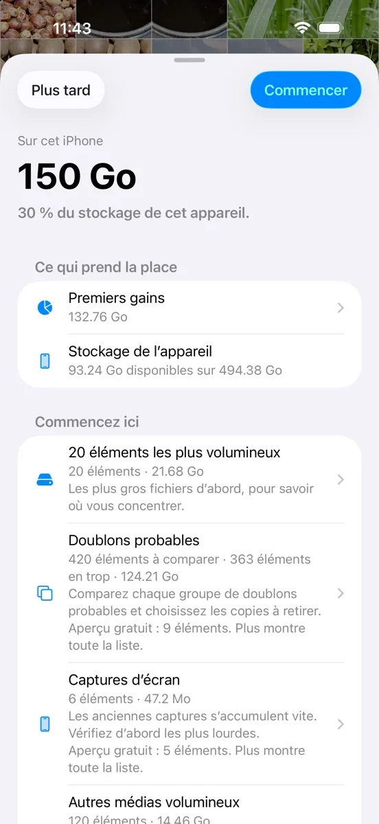 Tasnif affiche l'espace de la photothèque et les actions de revue prioritaires.